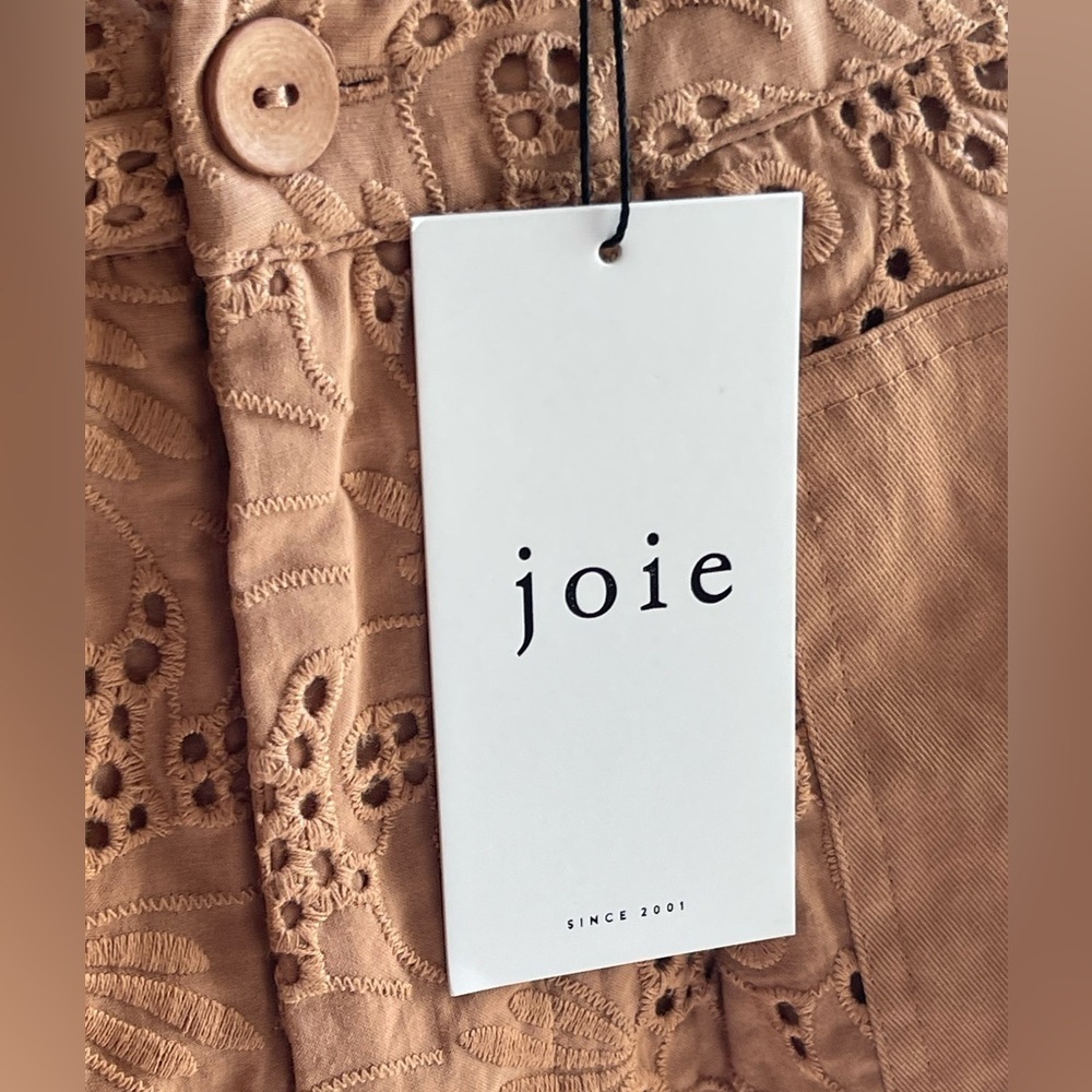 NWT Joie 100% Cotton Lawren Eyelet Tan Shorts - Picture 3 of 11
